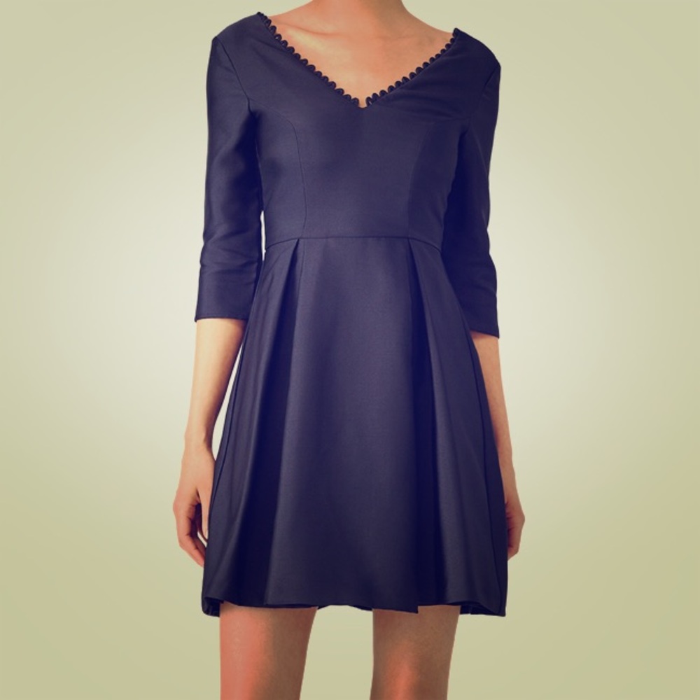 Paper Crown Navy Rue Marine Dress